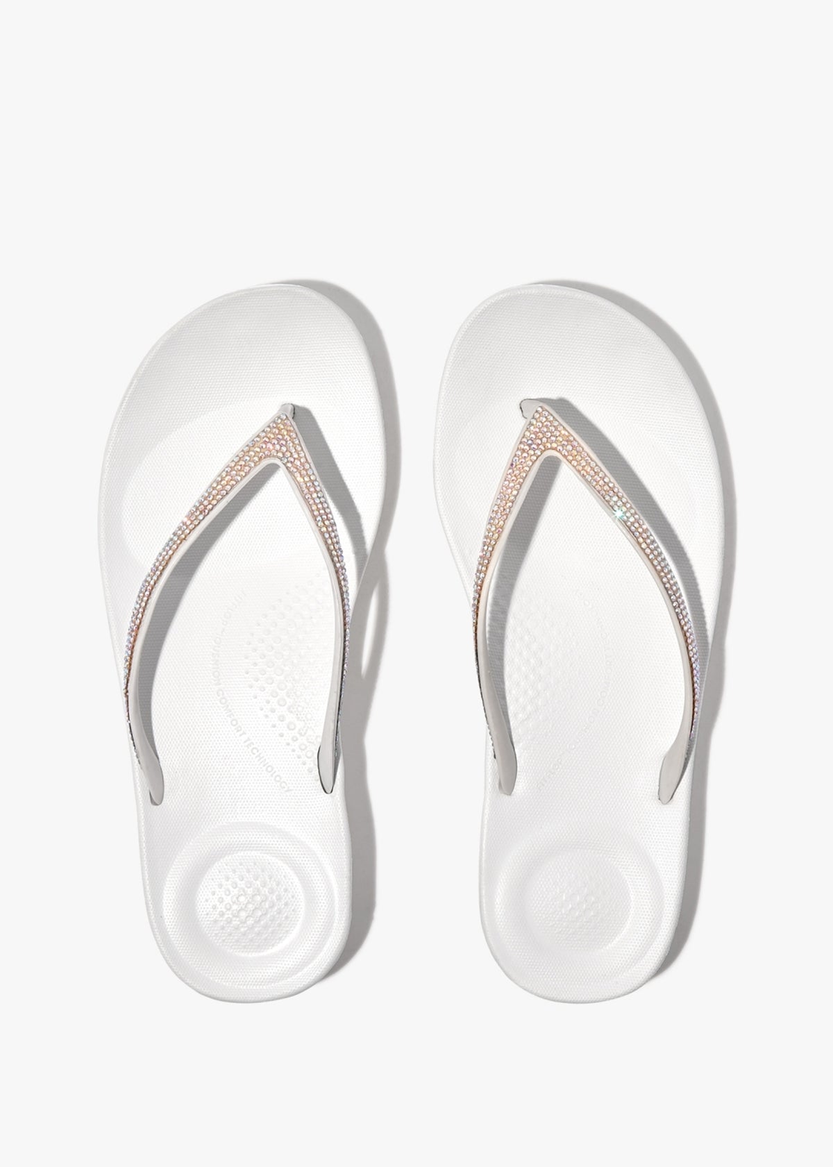 Iqushion Sparkle Urban White Flip Flops
