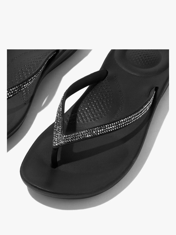 Iqushion Sparkle Black Flip Flops