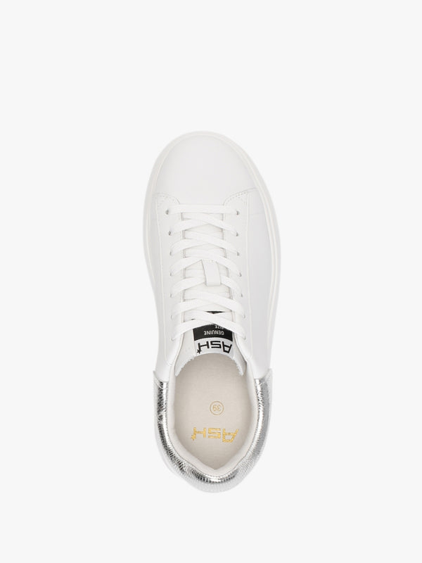 Moby White Silver Leather Chunky Trainers