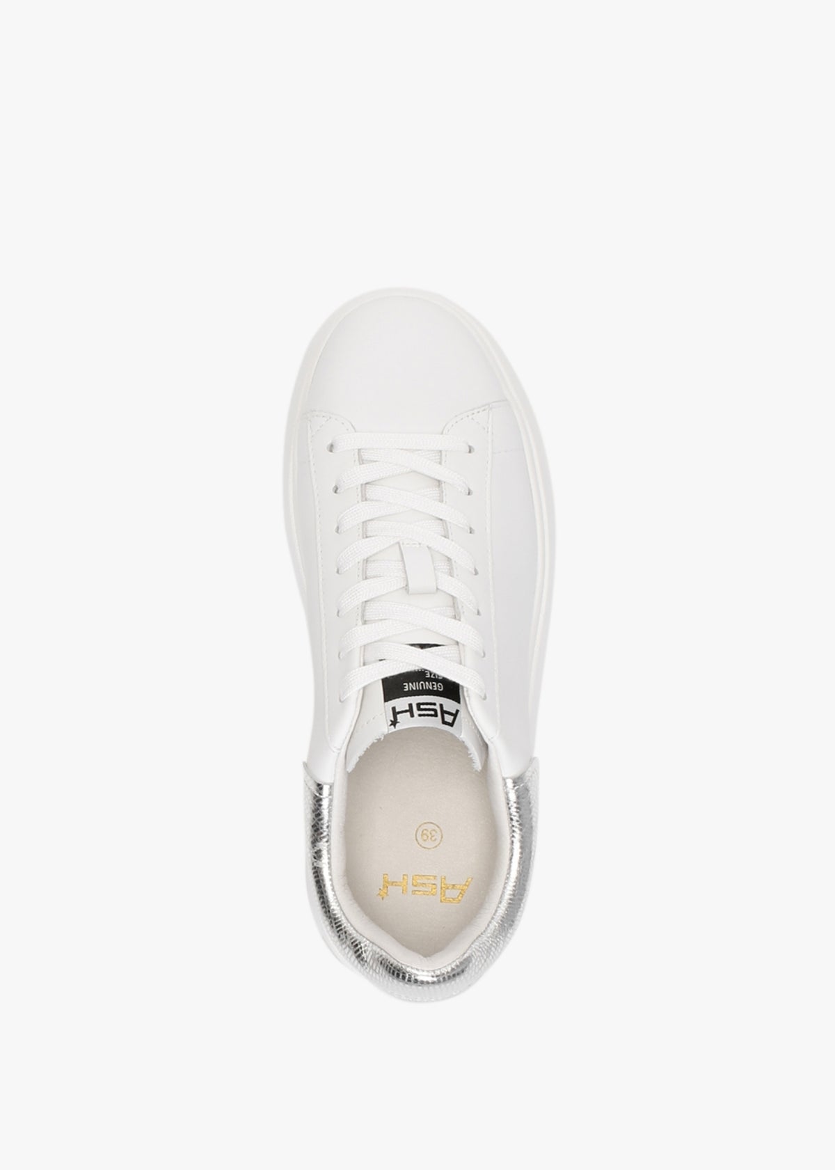 Moby White Silver Leather Chunky Trainers