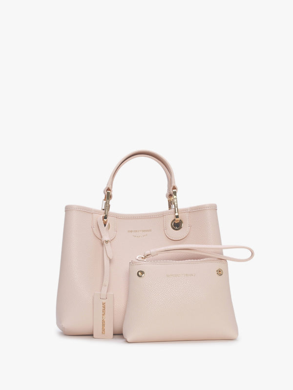 Nude Dark Brown Pebbled Grab Bag