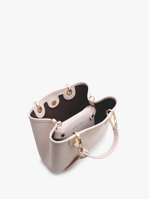 Nude Dark Brown Pebbled Grab Bag