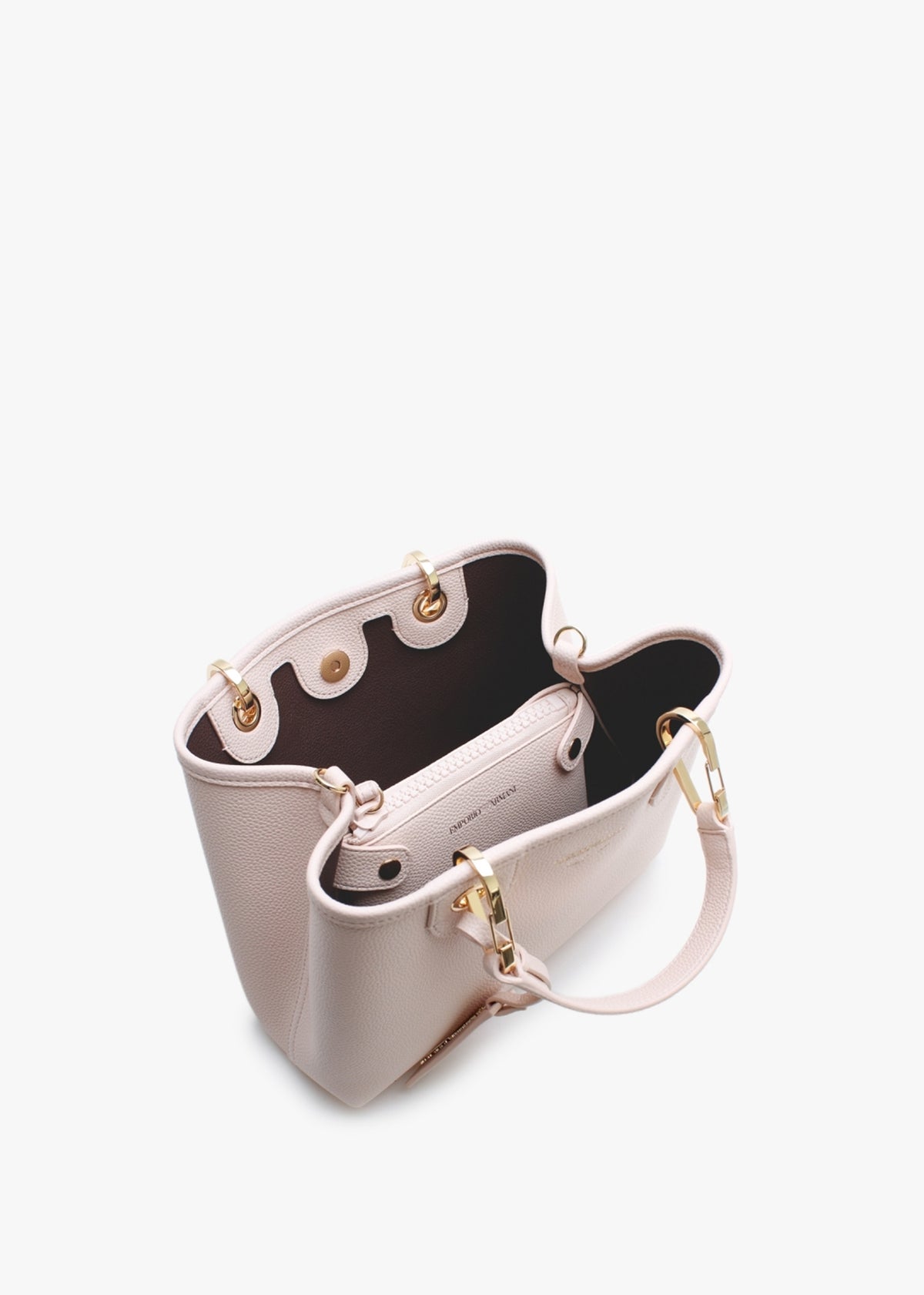 Nude Dark Brown Pebbled Grab Bag
