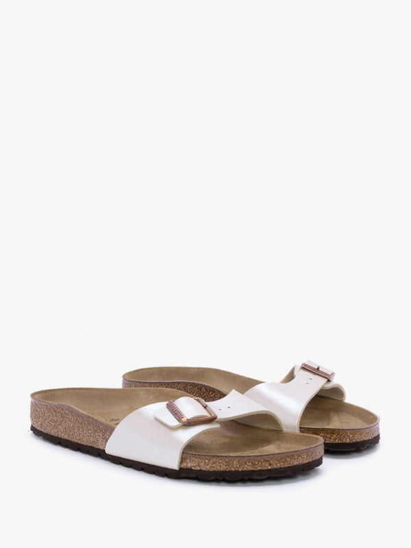 Madrid Graceful Pearl White Birko-Flor Mules