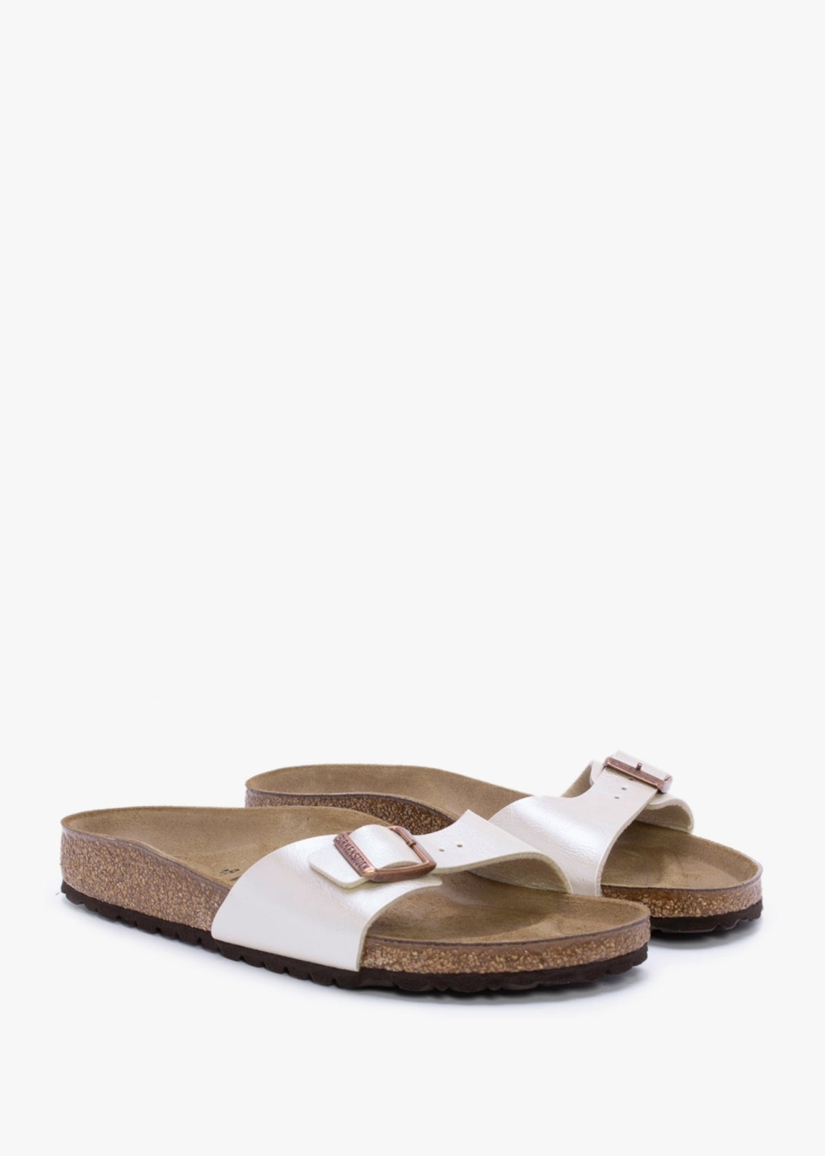 Madrid Graceful Pearl White Birko-Flor Mules