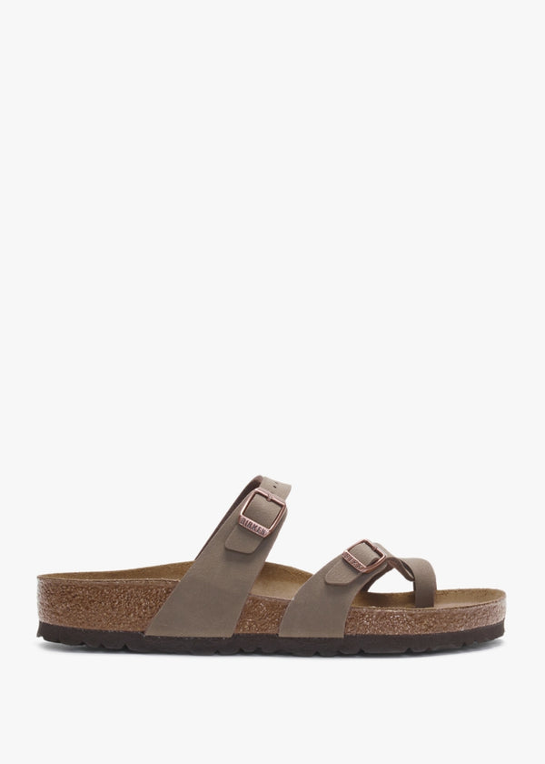 Mayari Birko-Flor Nubuck Mocca Thong Sandals