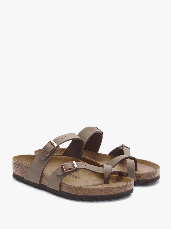 Mayari Birko-Flor Nubuck Mocca Thong Sandals