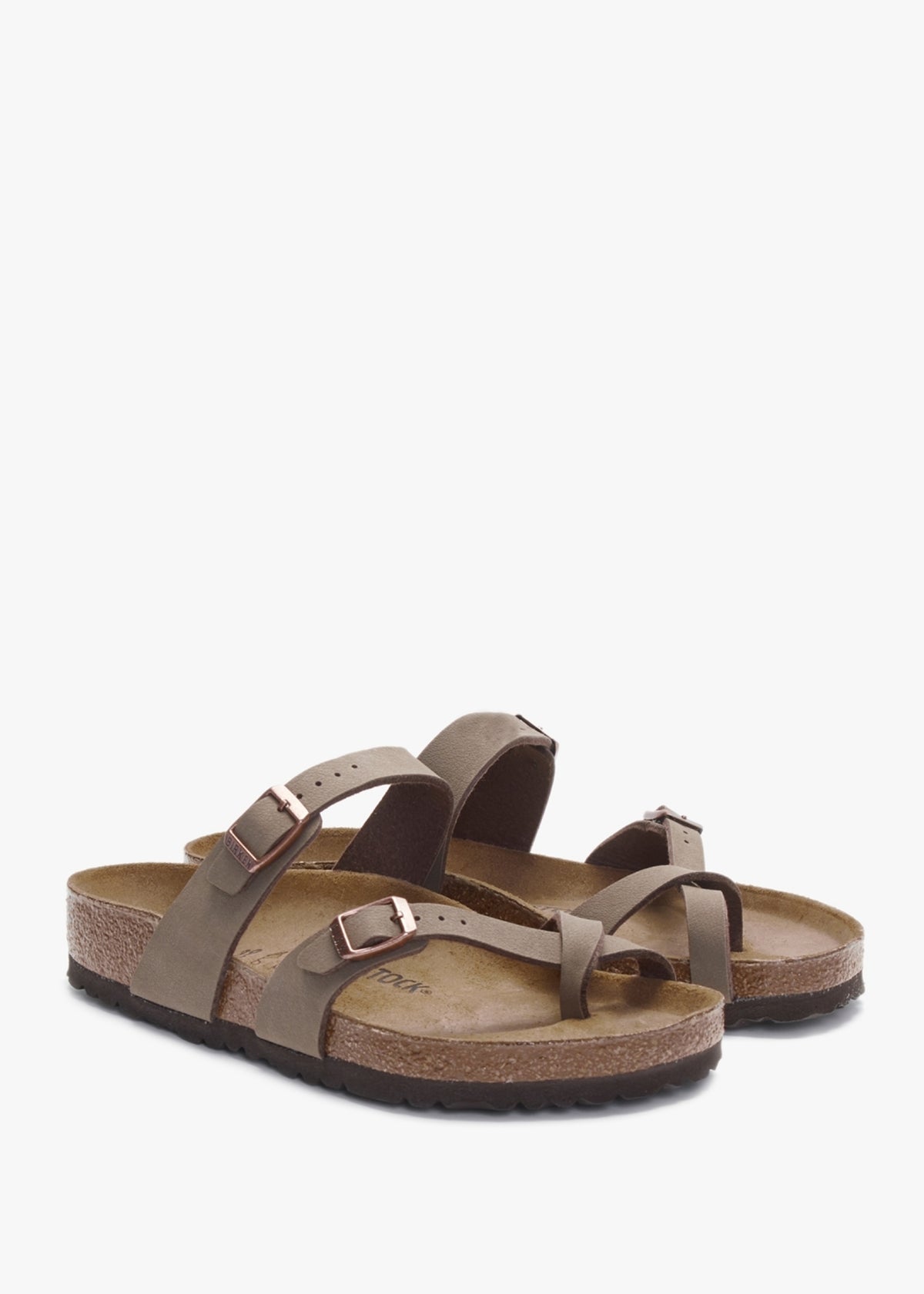 Mayari Birko-Flor Nubuck Mocca Thong Sandals