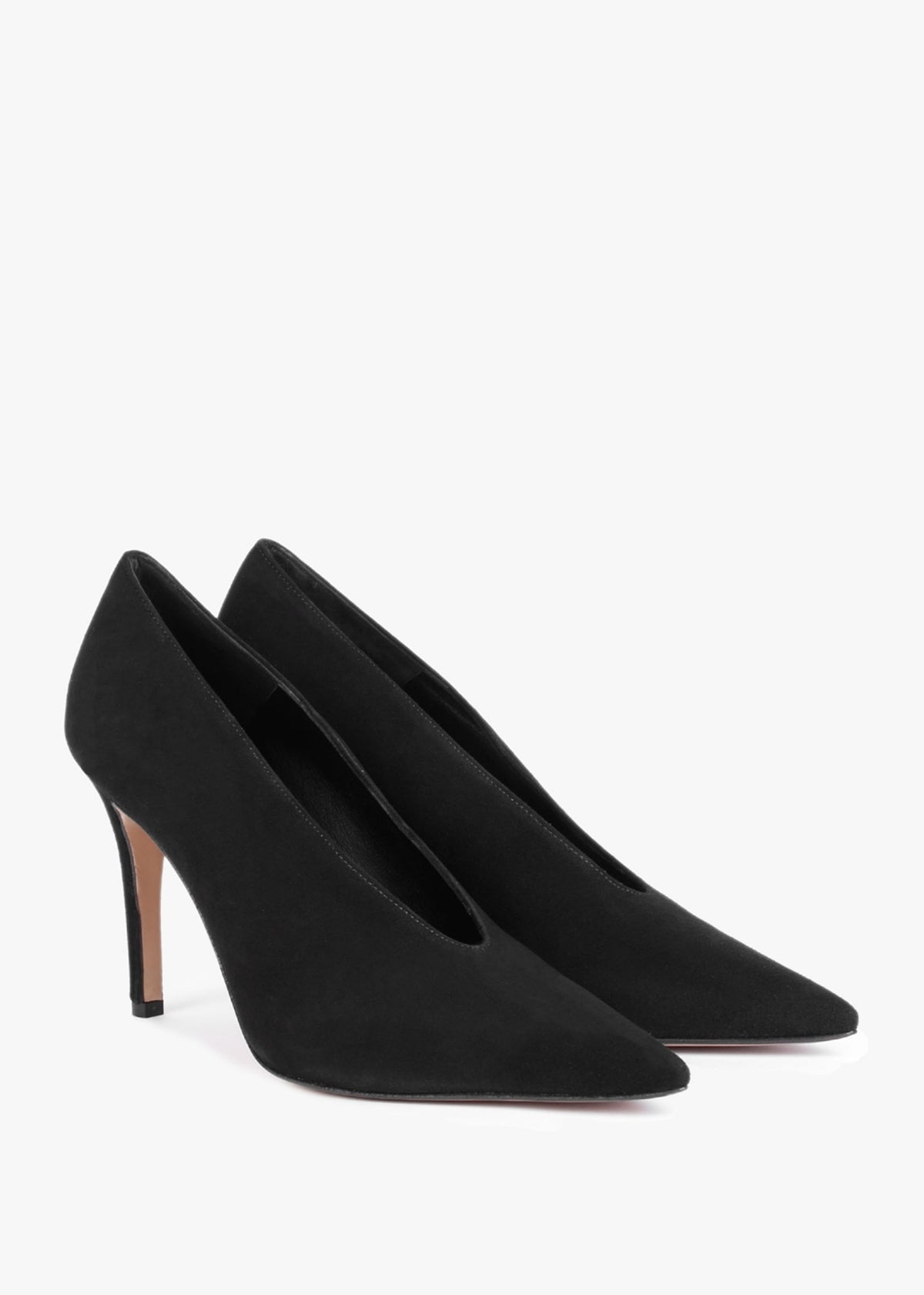 Afia Black Suede V Front Court Shoes
