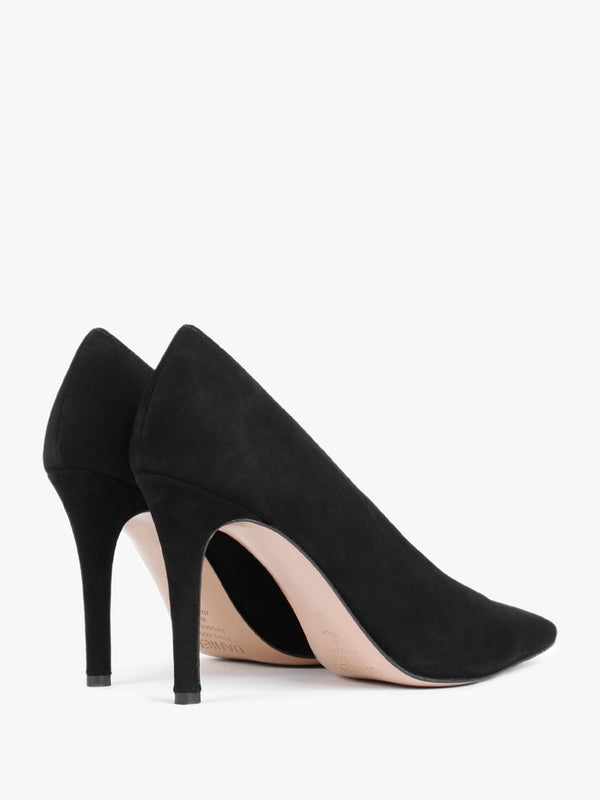 Afia Black Suede V Front Court Shoes