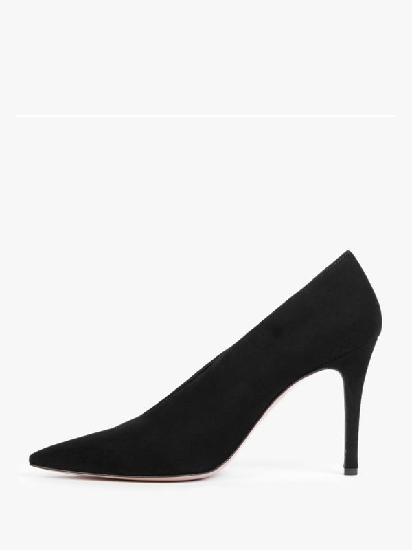 Afia Black Suede V Front Court Shoes