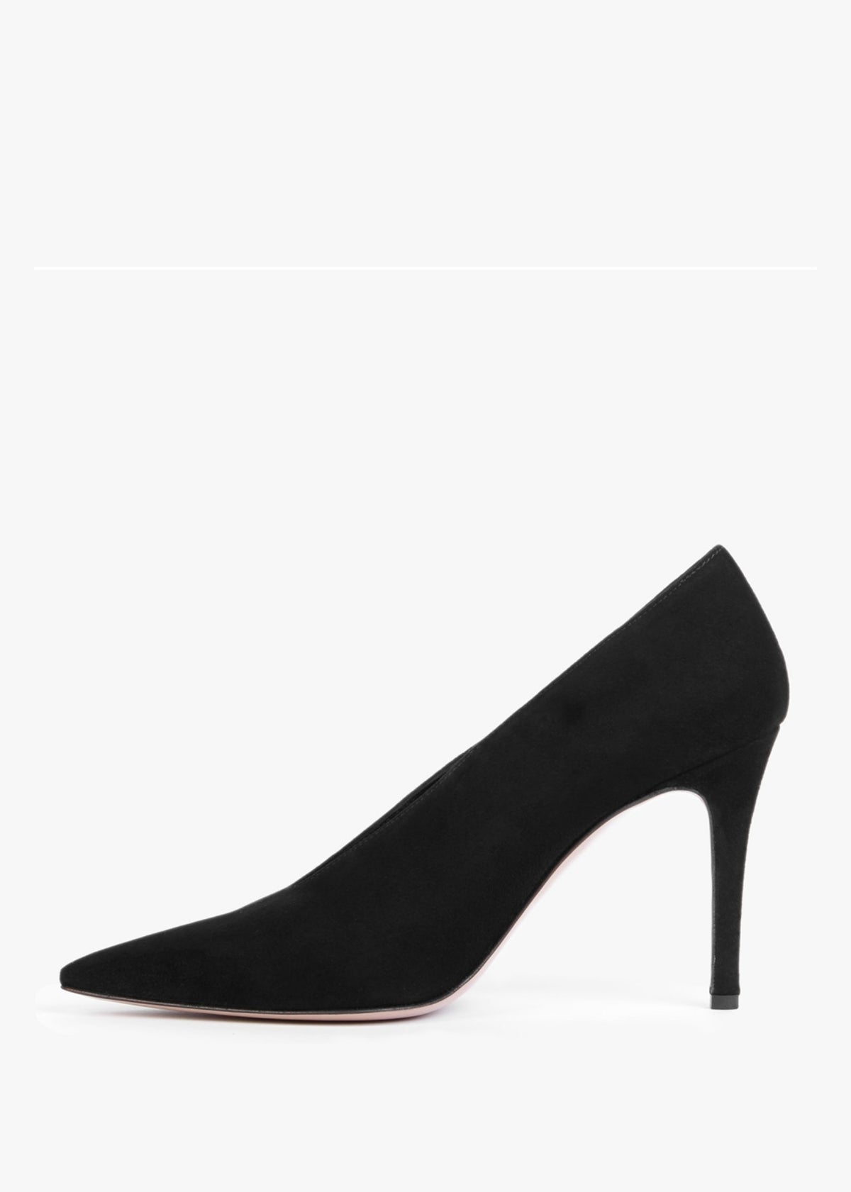Afia Black Suede V Front Court Shoes
