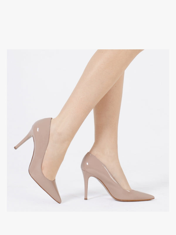 Acourt Beige Suede High Heel Court Shoes