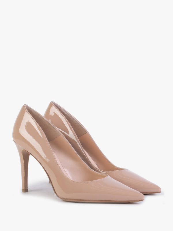 Acourt Beige Suede High Heel Court Shoes
