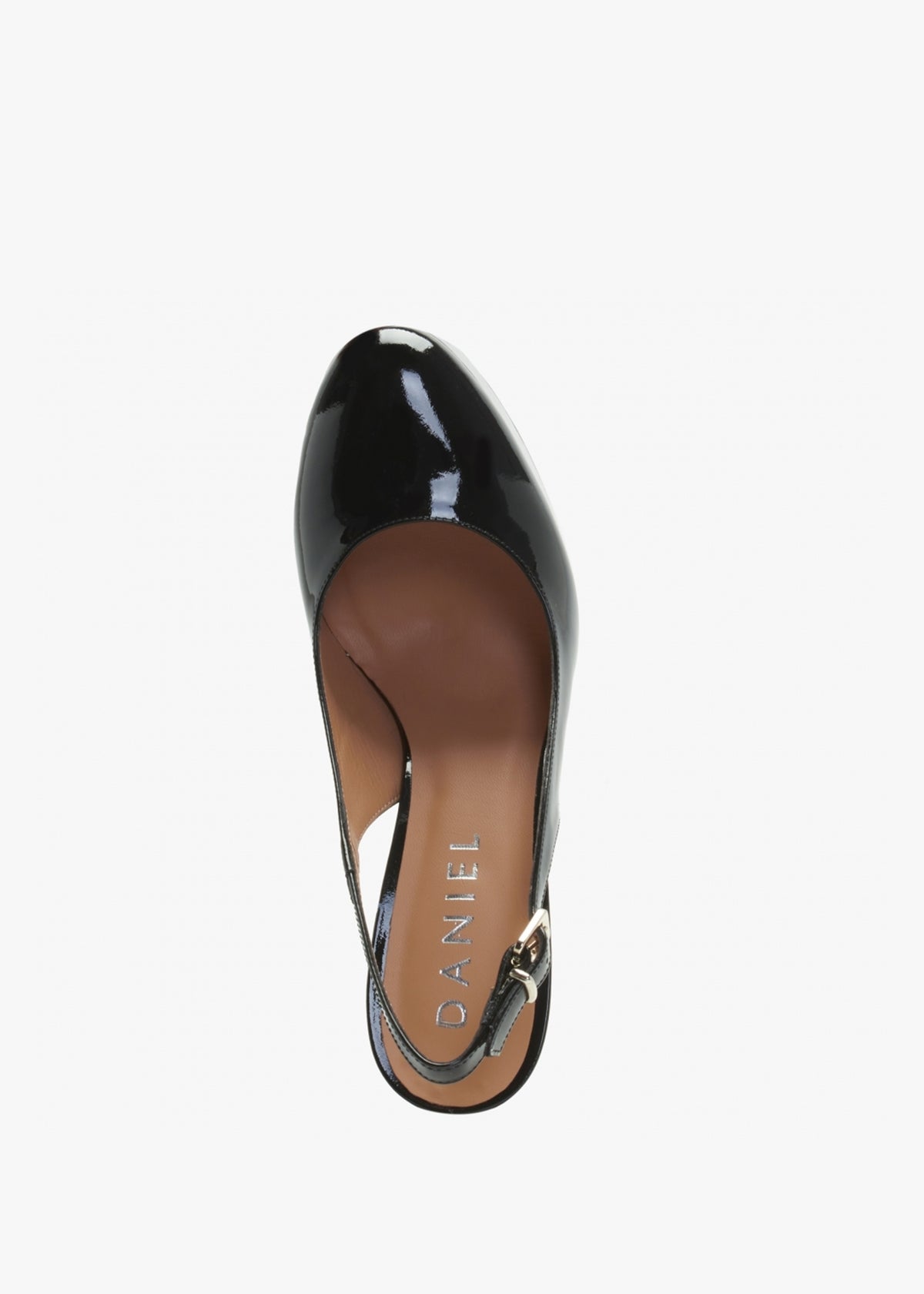 Nosling Black Patent Leather Platform Heeled Sandals