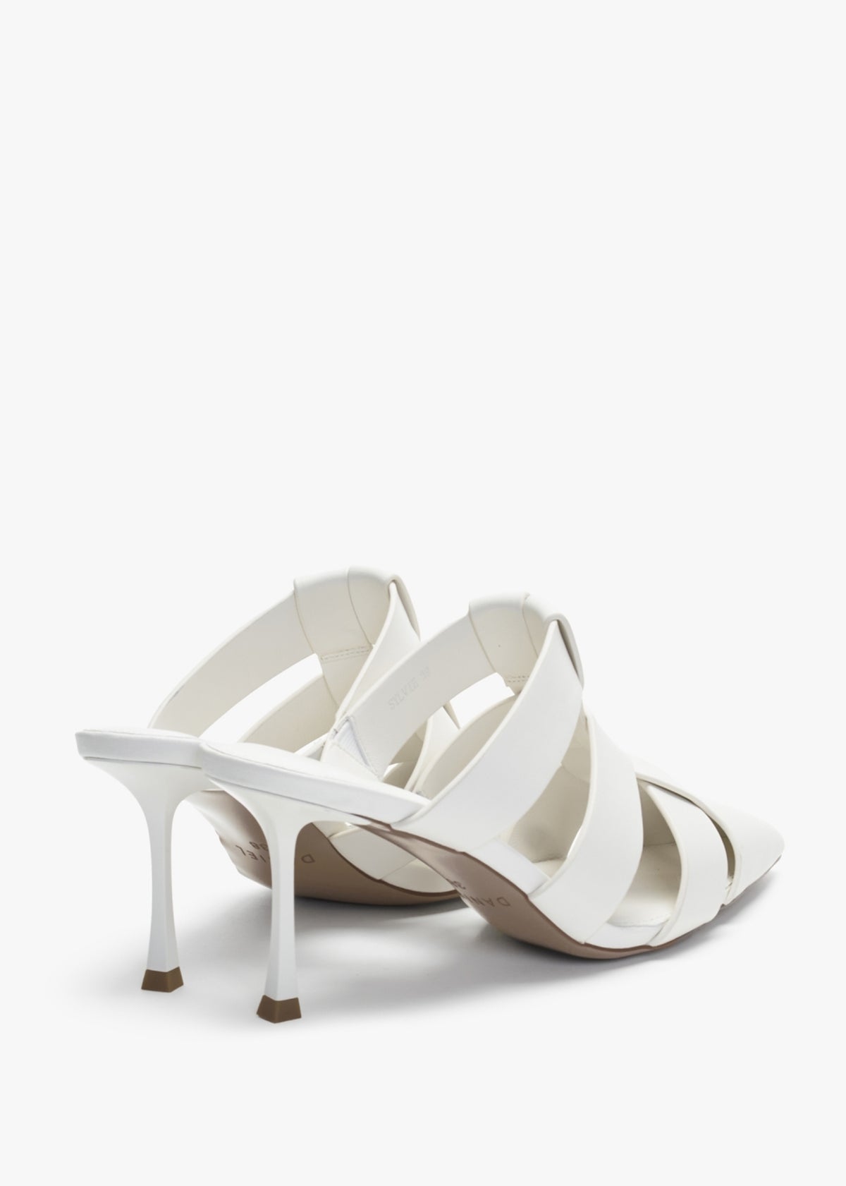 Sylvie Cream Leather Pointed Toe Heeled Mules
