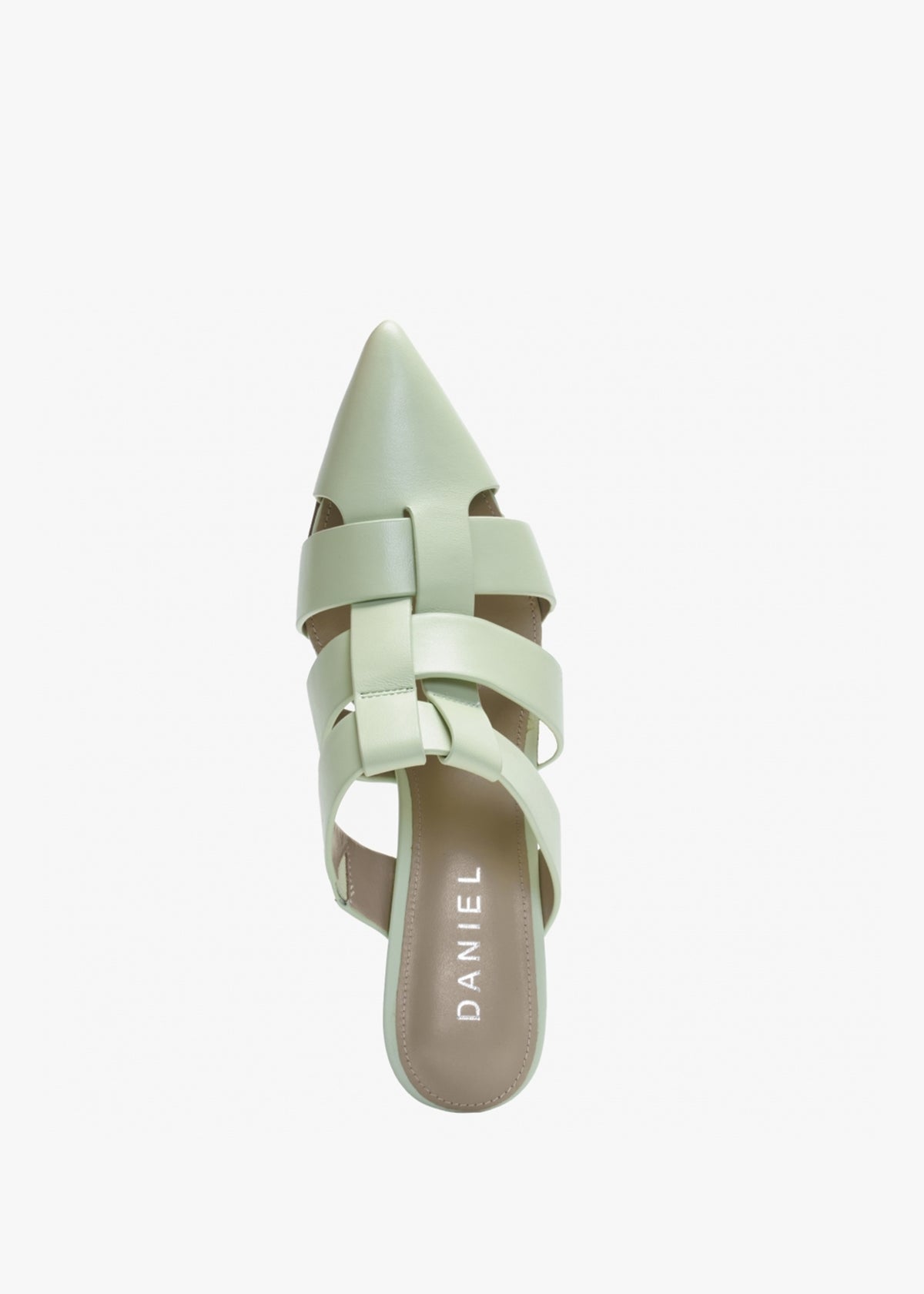 Sylvie Green Leather Pointed Toe Heeled Mules