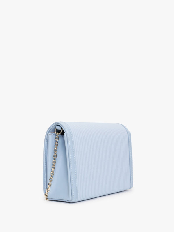 Pleated Azzurro Cross-Body Bag