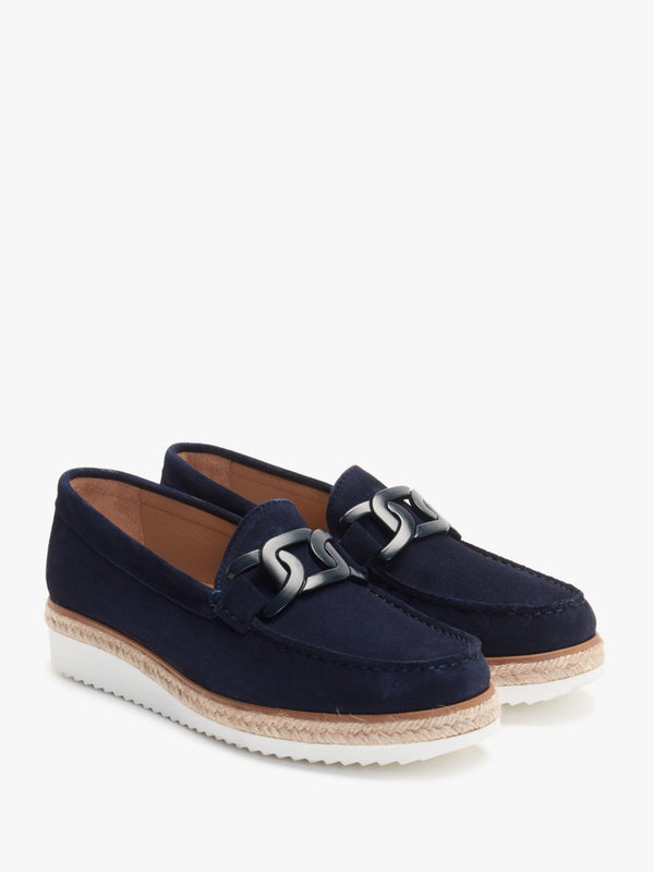 Peonie Navy Suede Loafers