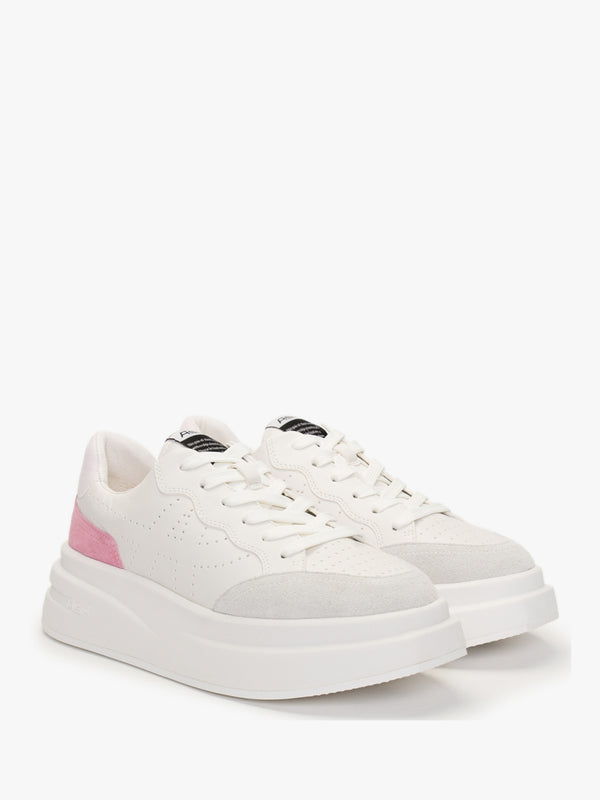Impuls Eco Off White Crystal Rose Leather Platform Trainers