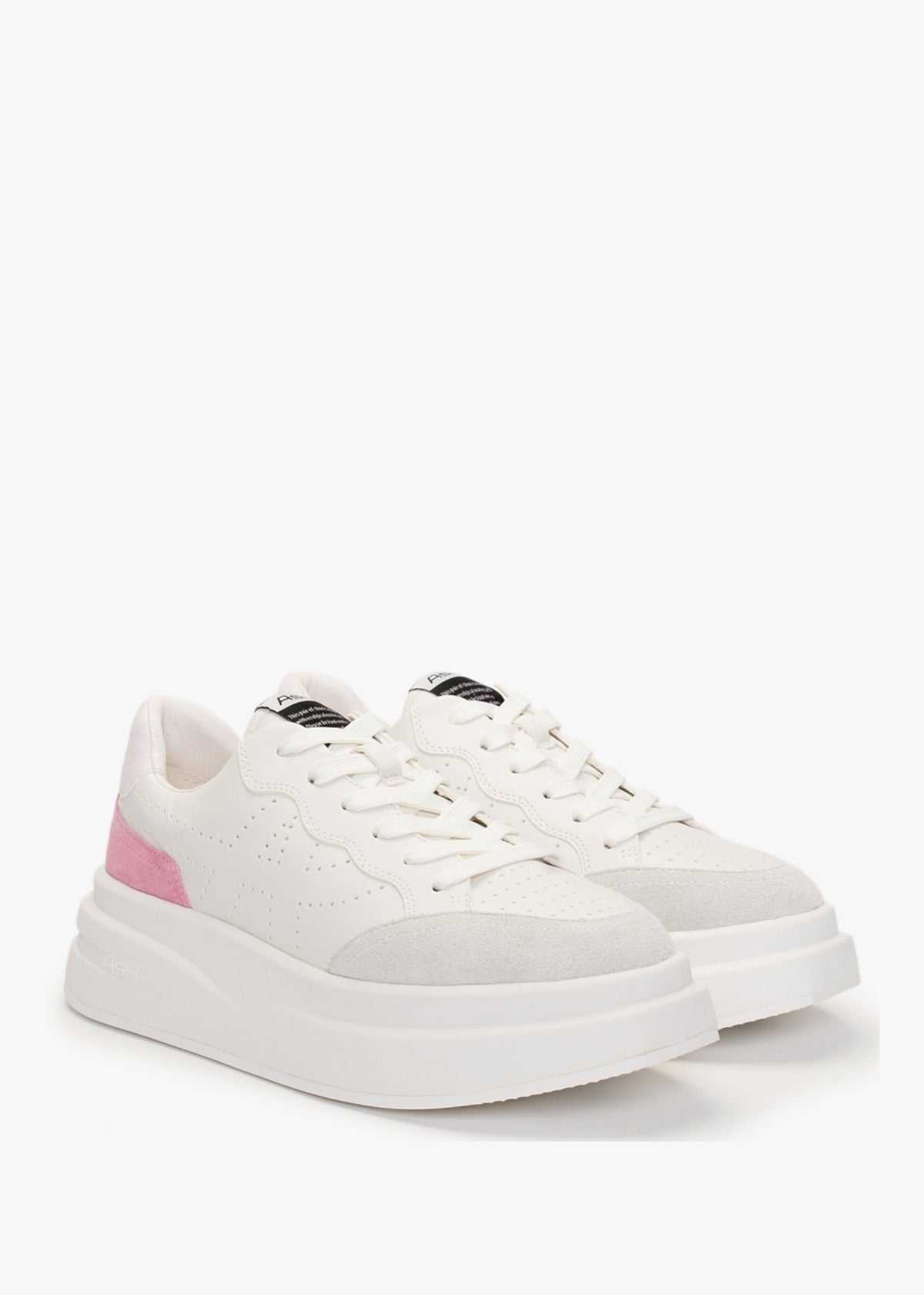 Impuls Eco Off White Crystal Rose Leather Platform Trainers