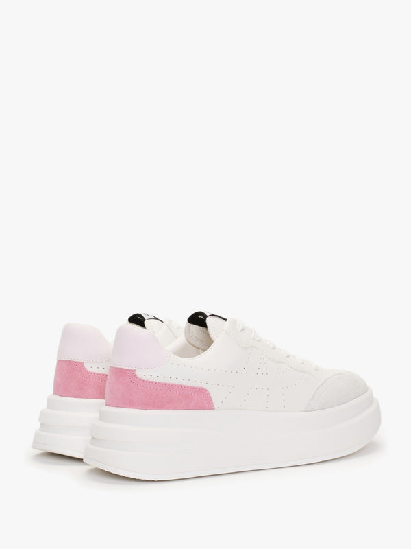 Impuls Eco Off White Crystal Rose Leather Platform Trainers