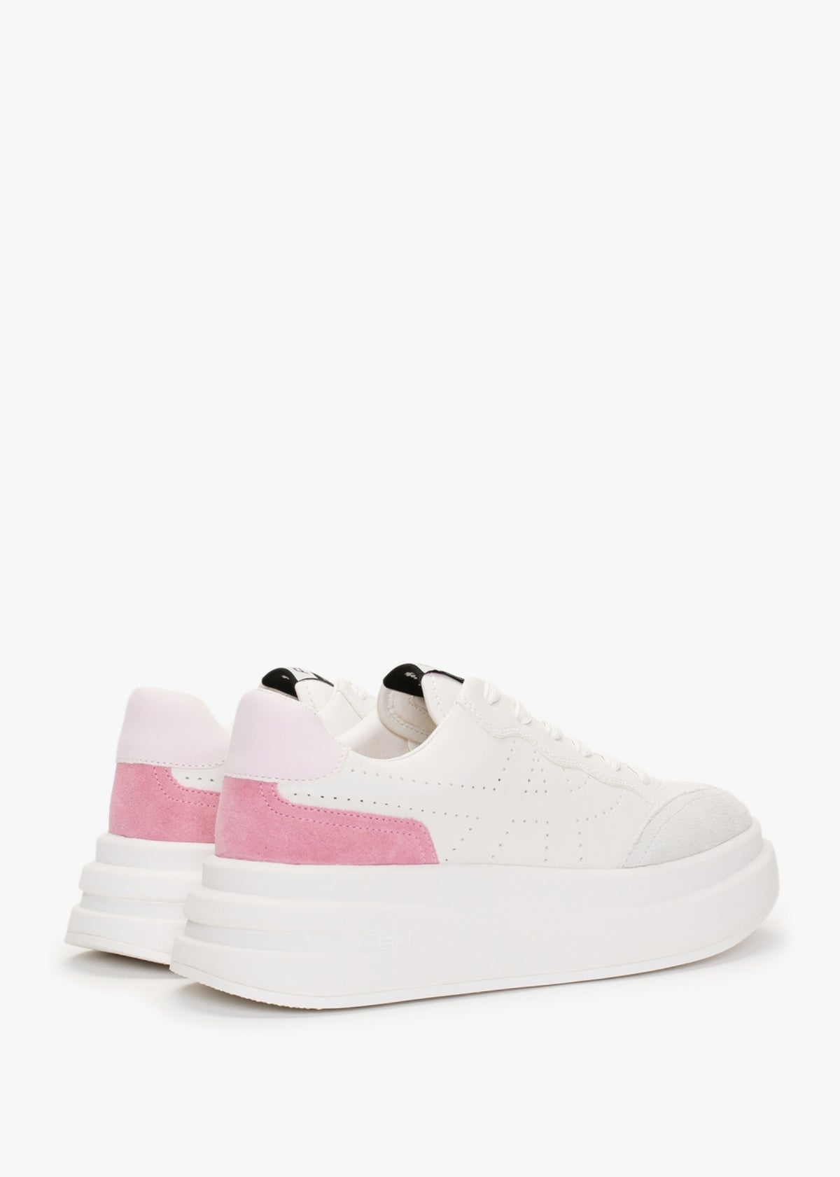 Impuls Eco Off White Crystal Rose Leather Platform Trainers