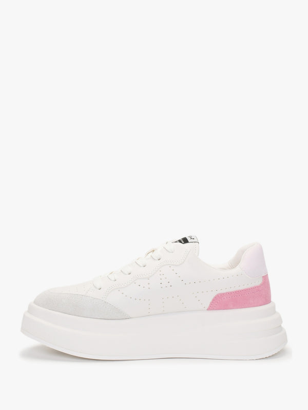 Impuls Eco Off White Crystal Rose Leather Platform Trainers