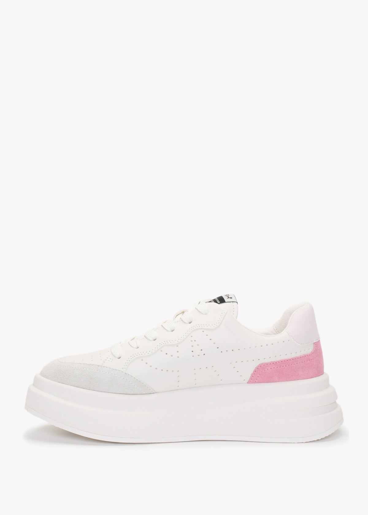Impuls Eco Off White Crystal Rose Leather Platform Trainers