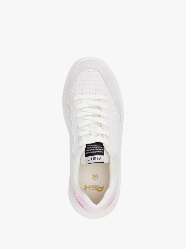 Impuls Eco Off White Crystal Rose Leather Platform Trainers