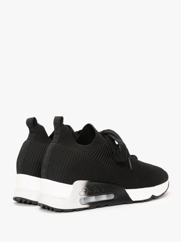 Larsen Black Ribbed Knit Trainers