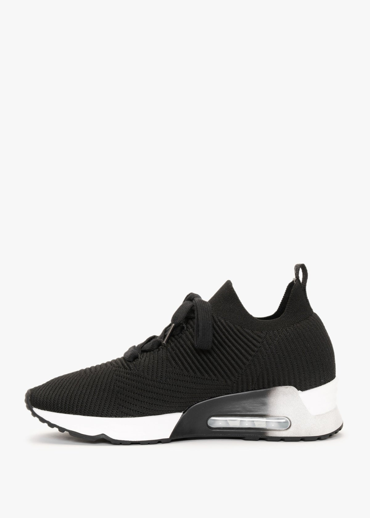 Larsen Black Ribbed Knit Trainers