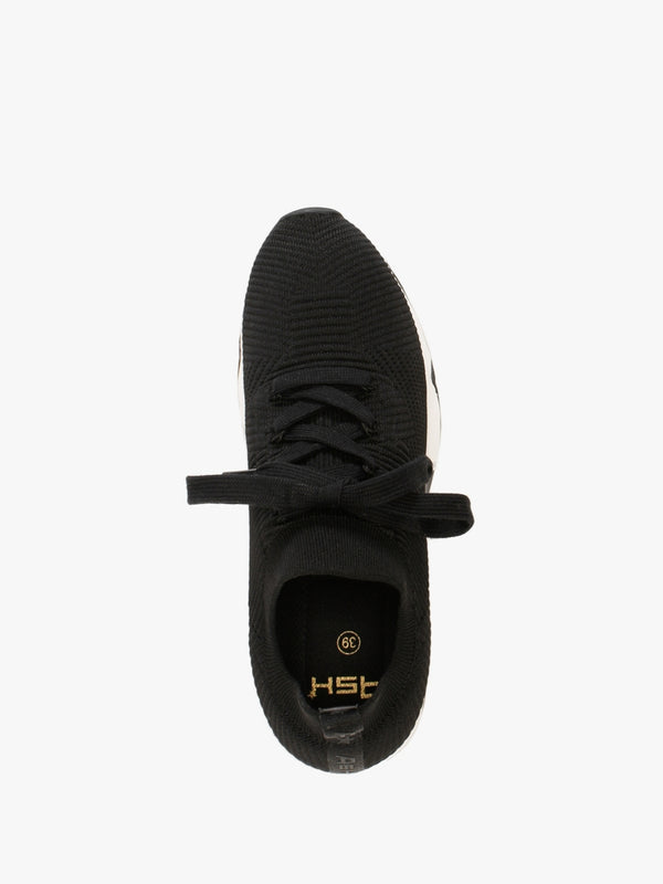 Larsen Black Ribbed Knit Trainers