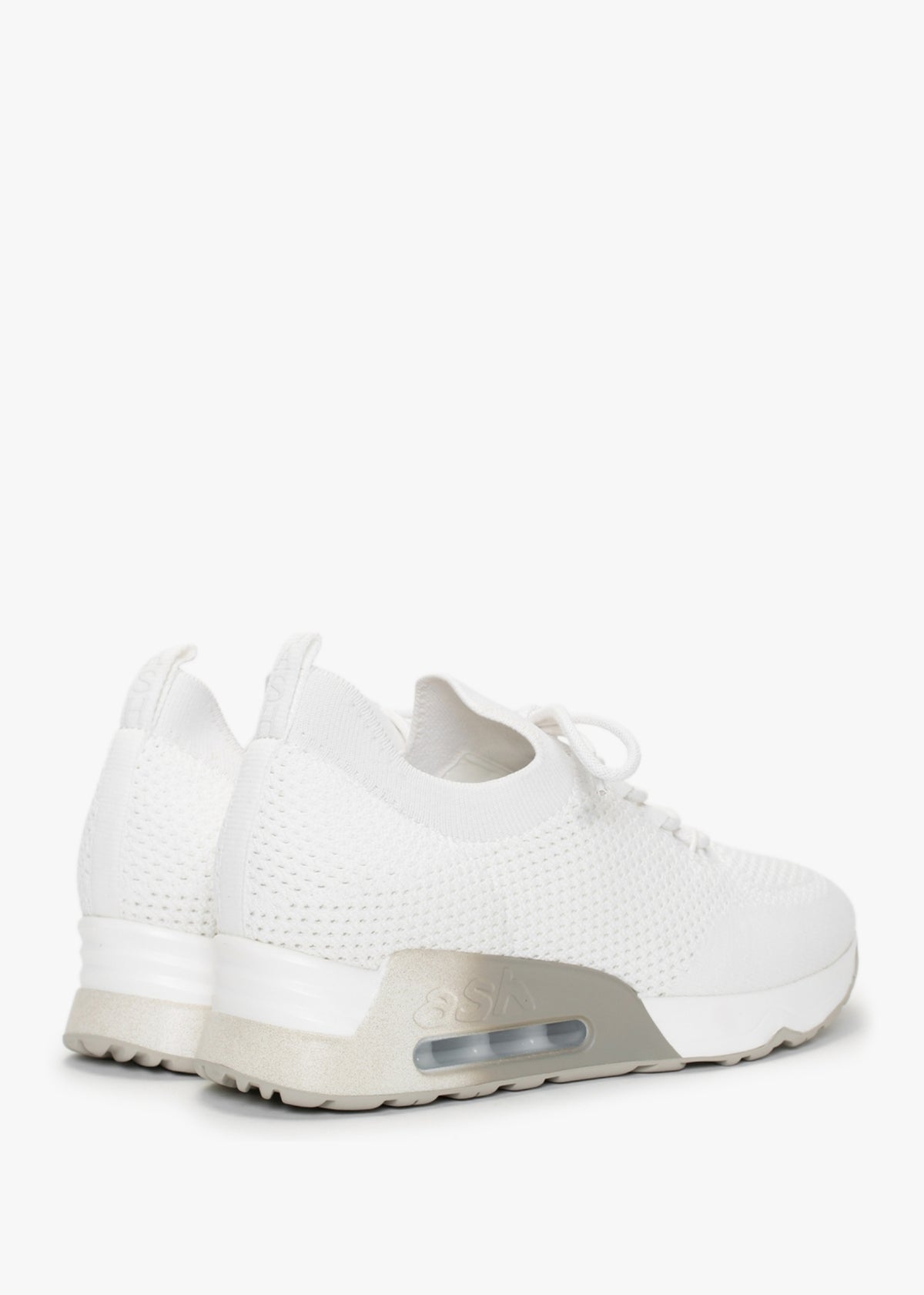 Lunatic White Off White Knitted Trainers