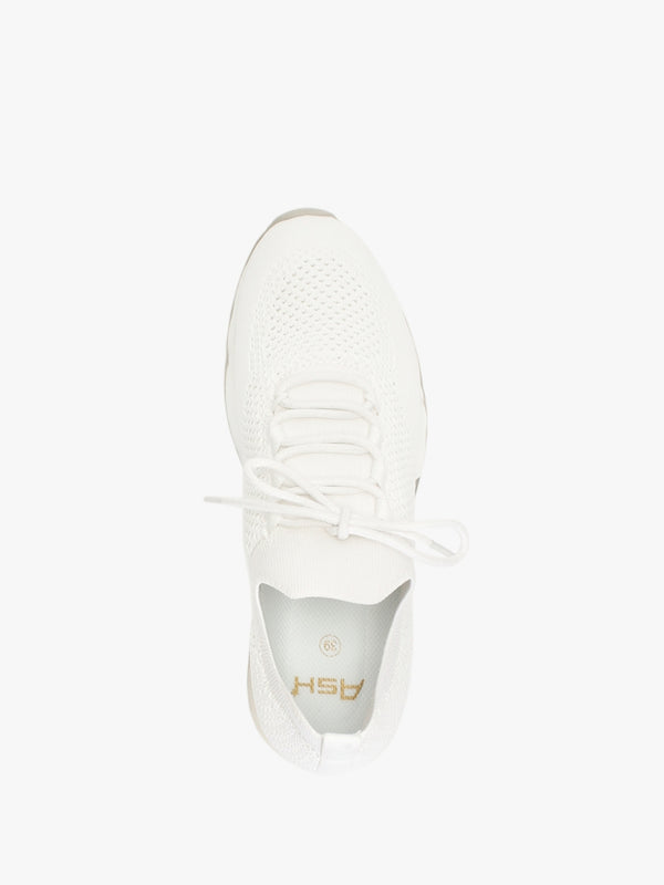 Lunatic White Off White Knitted Trainers