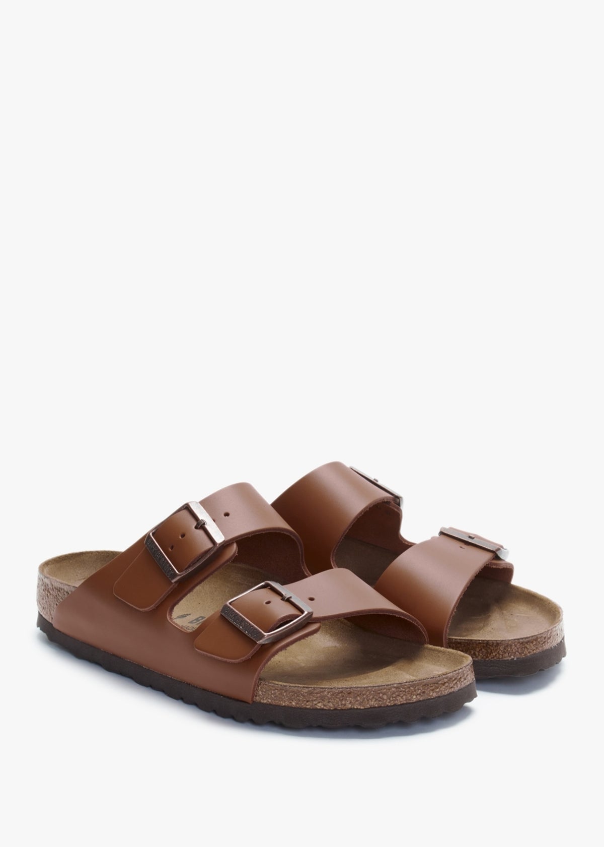 Arizona Ginger Brown Natural Leather Two Bar Mules