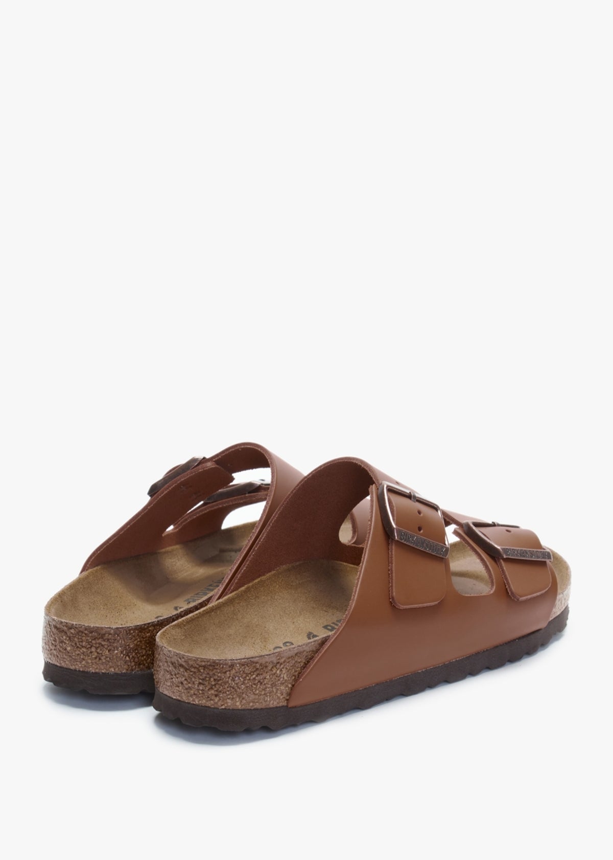 Arizona Ginger Brown Natural Leather Two Bar Mules