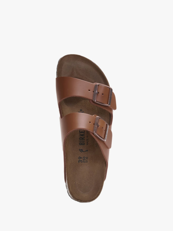 Arizona Ginger Brown Natural Leather Two Bar Mules
