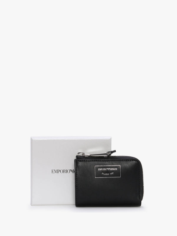 Myra Black Leather Zip Around Purse