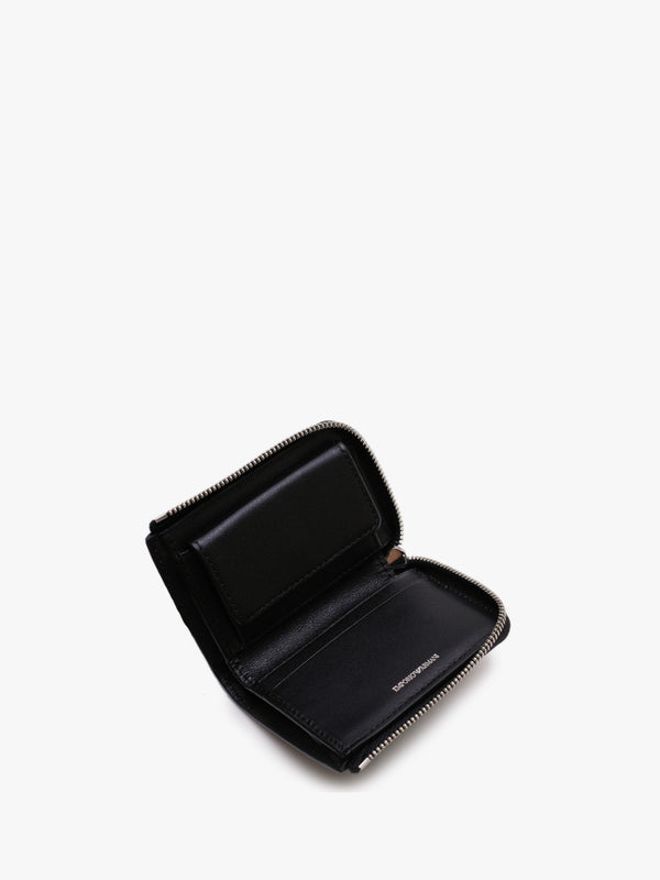 Myra Black Leather Zip Around Purse