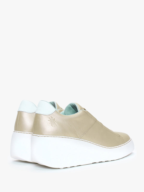 Dito Gold Leather Wedge Trainers