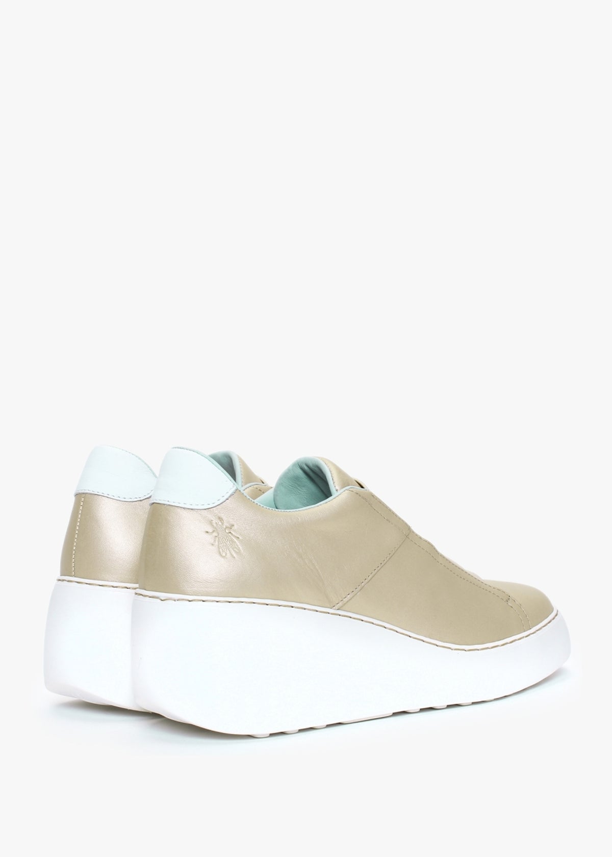 Dito Gold Leather Wedge Trainers