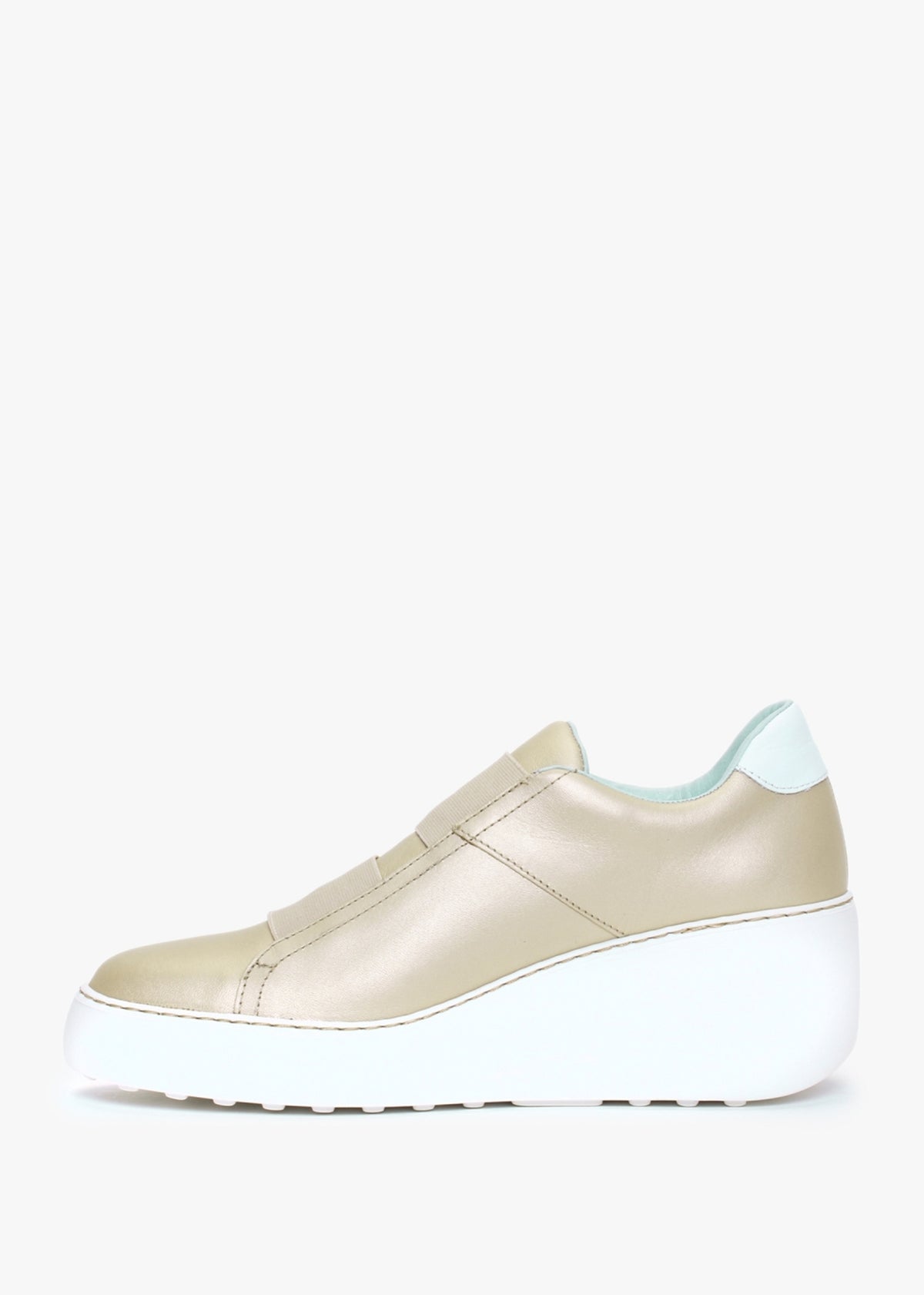 Dito Gold Leather Wedge Trainers