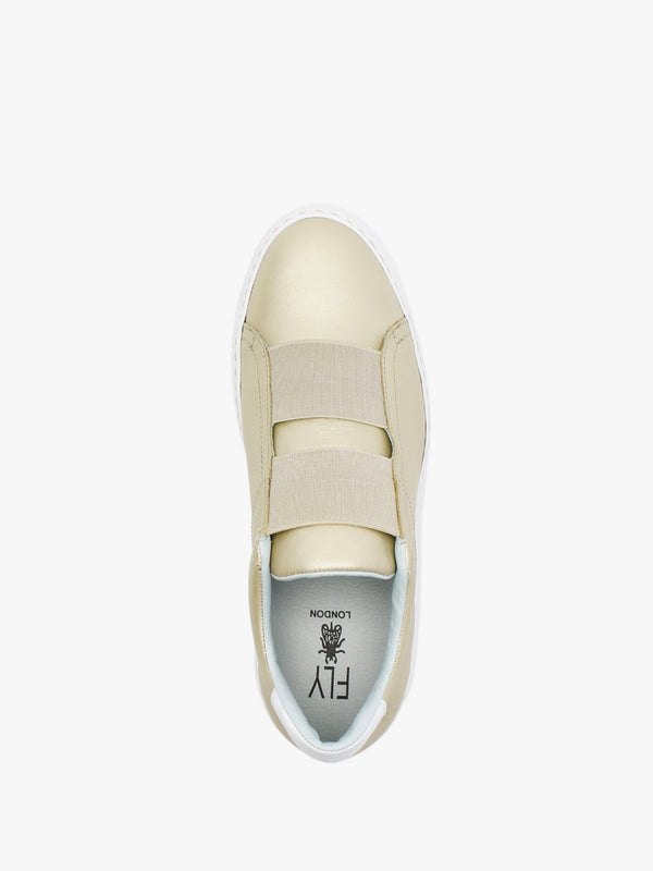 Dito Gold Leather Wedge Trainers