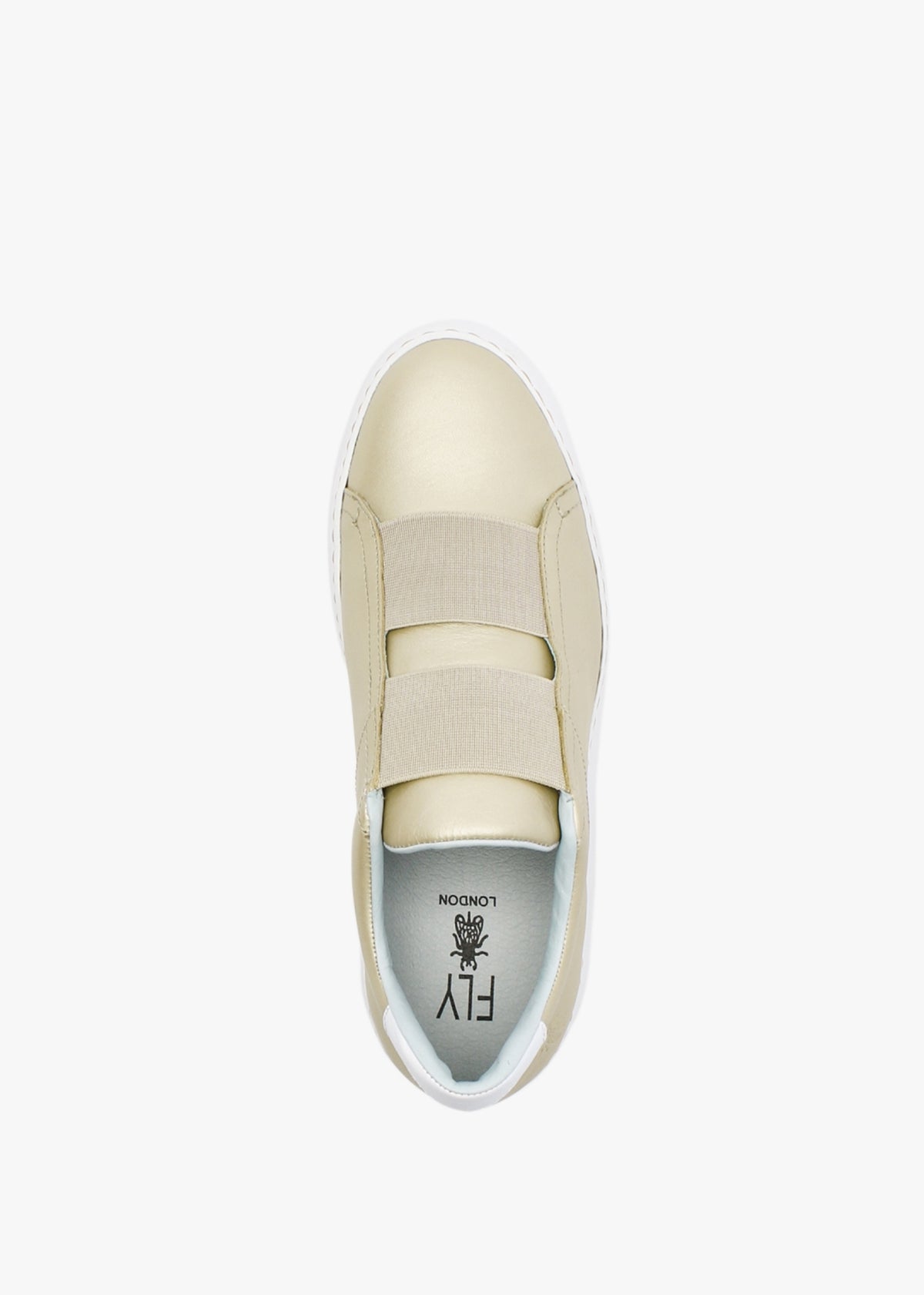 Dito Gold Leather Wedge Trainers