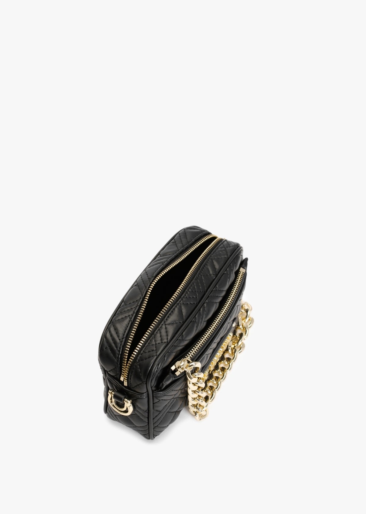 Mini Diamond Quilt Black Cross-Body Bag