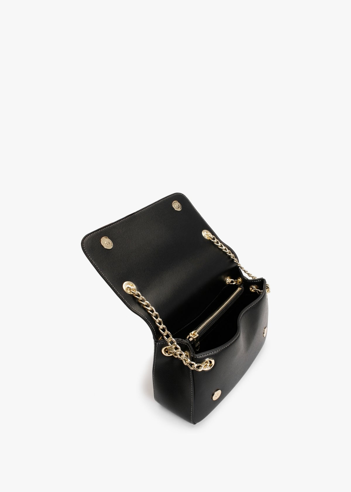 Chain Handle Black Shoulder Bag