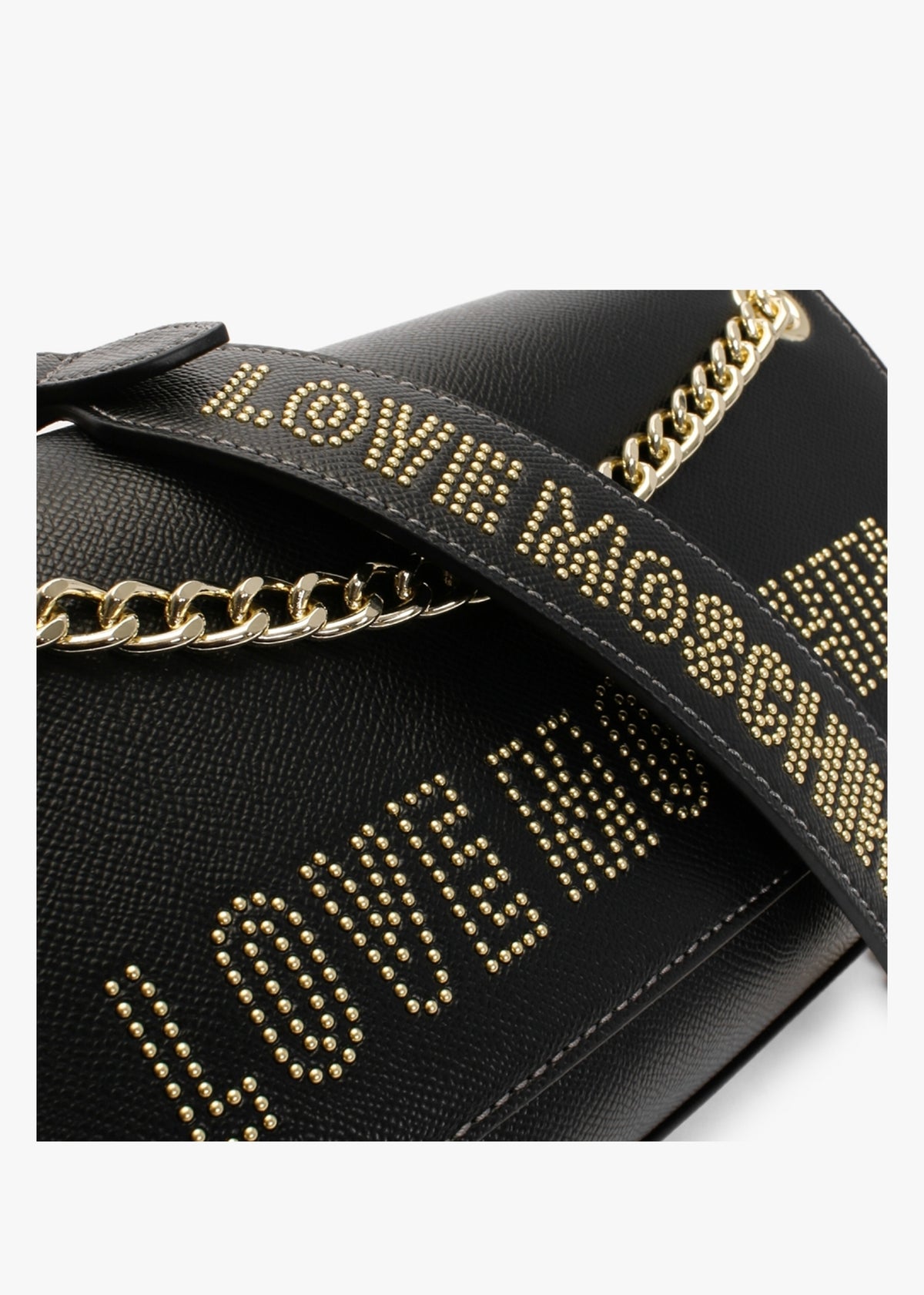 Chain Handle Black Shoulder Bag