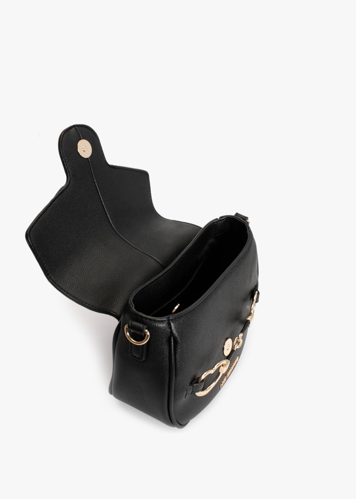 Heart Bit Black Shoulder Bag