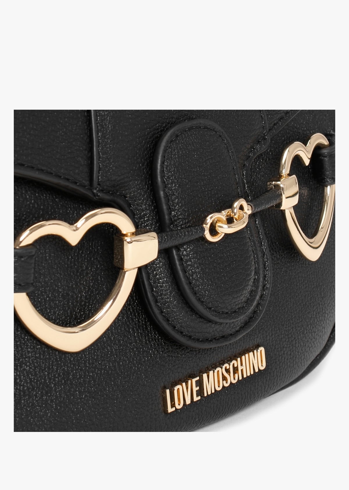 Heart Bit Black Shoulder Bag